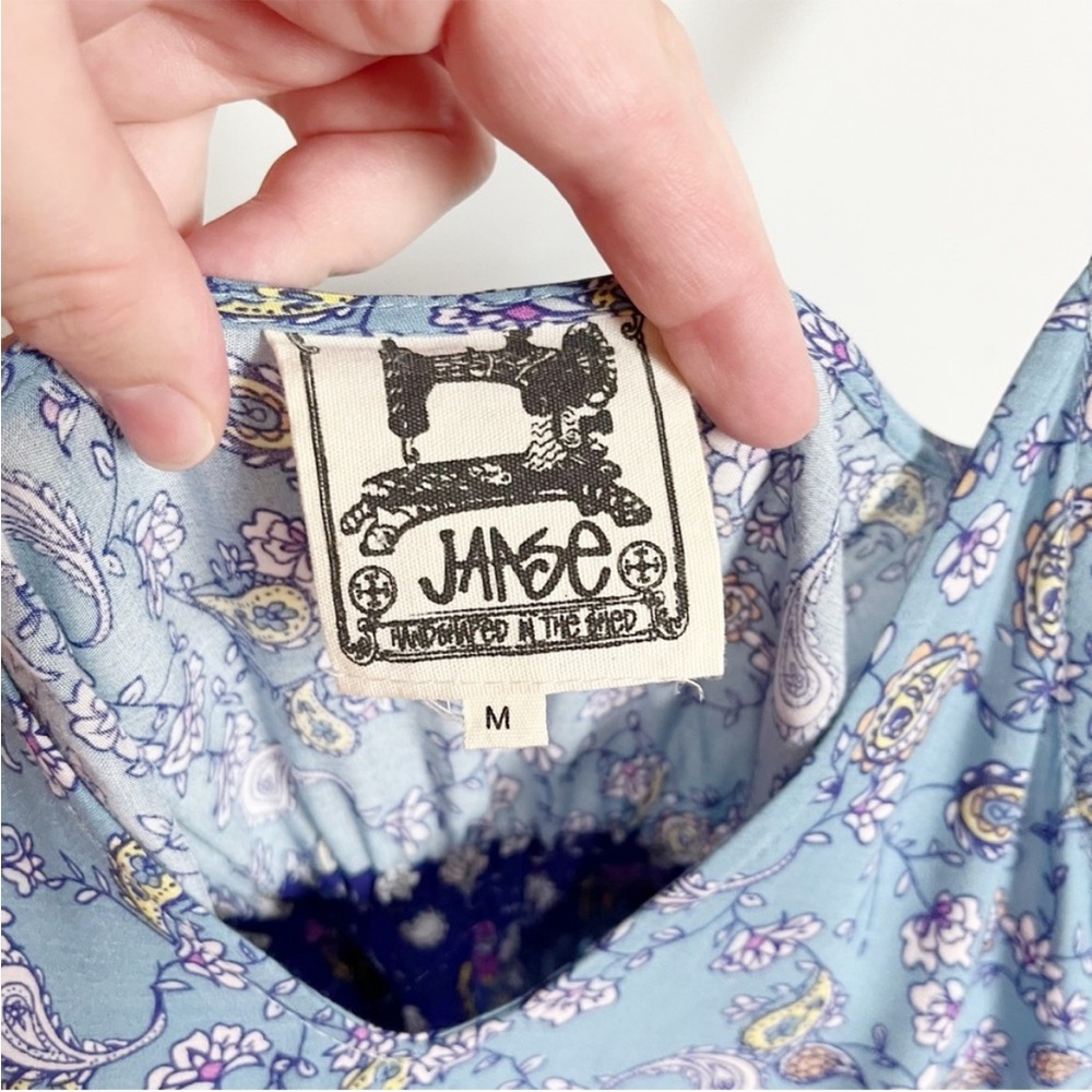 Jaase Wave Sapphire Jumpsuit blue floral print sleeveless drawstring waist - Picture 8 of 9
